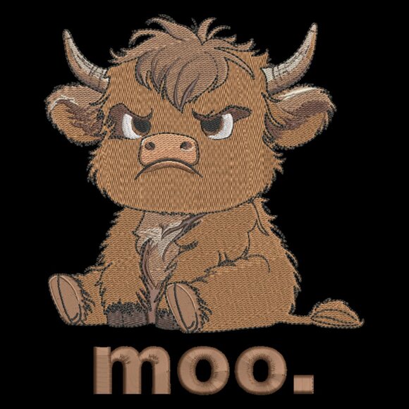 Highland Cow HOODIE Embroidered Adult Unisex Hooded Sweatshirt Grumpy Moo Farm - Picture 3 of 5